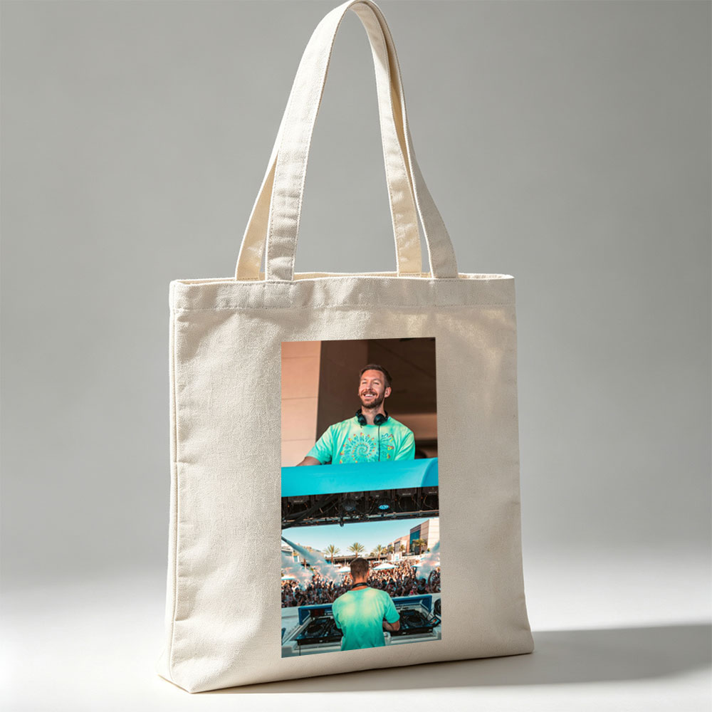 Dimitri Vegas & Like Mike Live Performance at Festival with Crowd and DJ Setup - Canvas tote bags