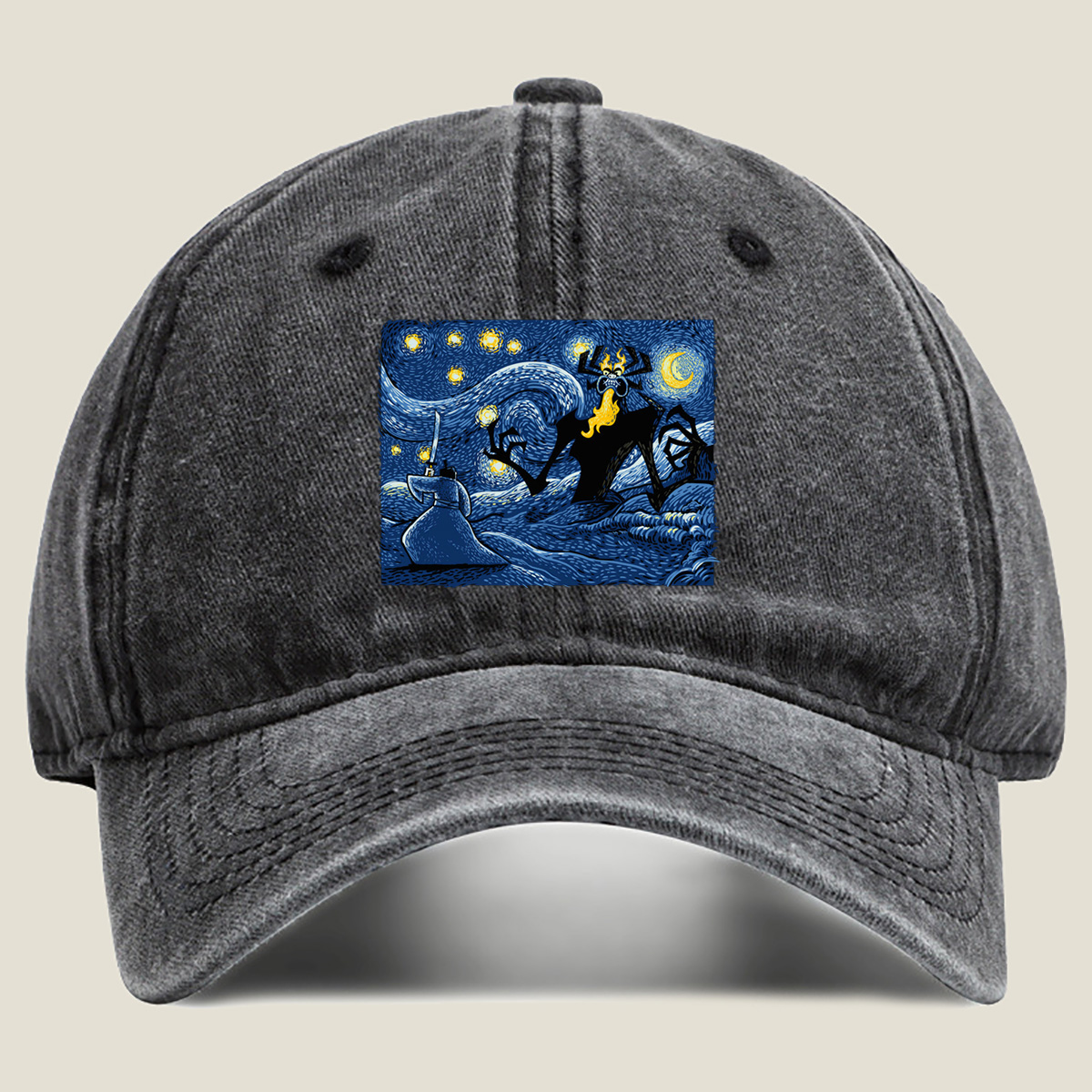 Samurai vs. Fiery Spider in Starry Night - Hat