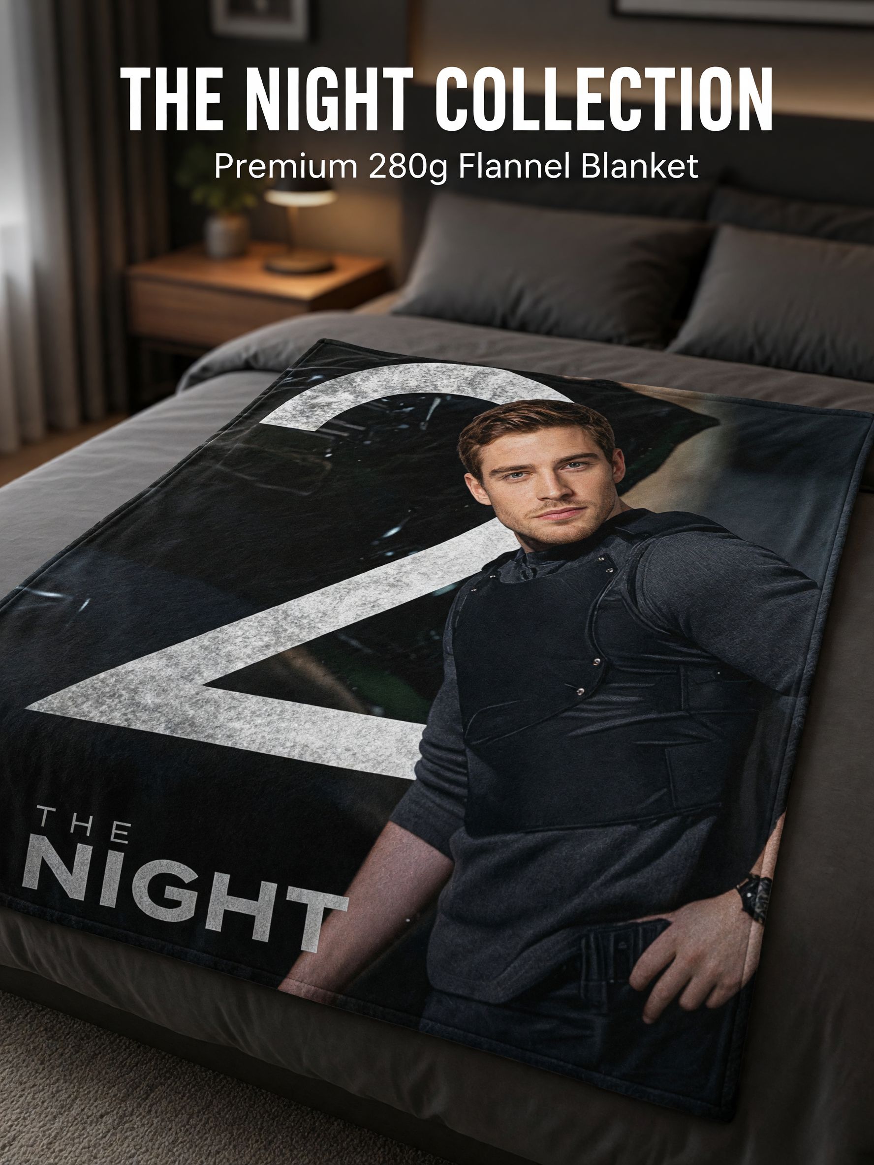 Custom Photo Blanket Personalized Face Portrait Throw Ultra Soft Flannel Fleece Bed Couch Keepsake Gift