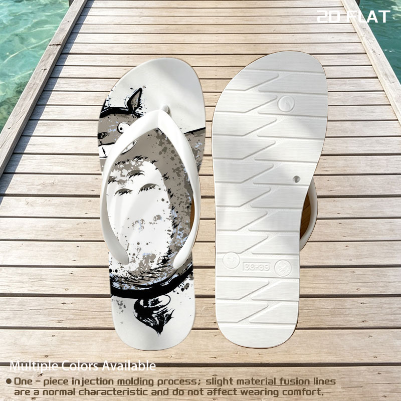 Totoro with Umbrella and Mini Totoros -  flip-flops