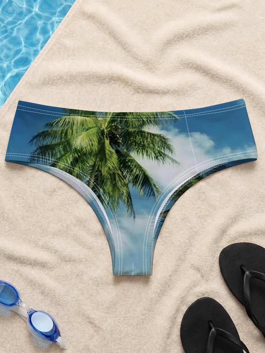 Solo Palm Tree by the Ocean Road -  Men's swim trunks