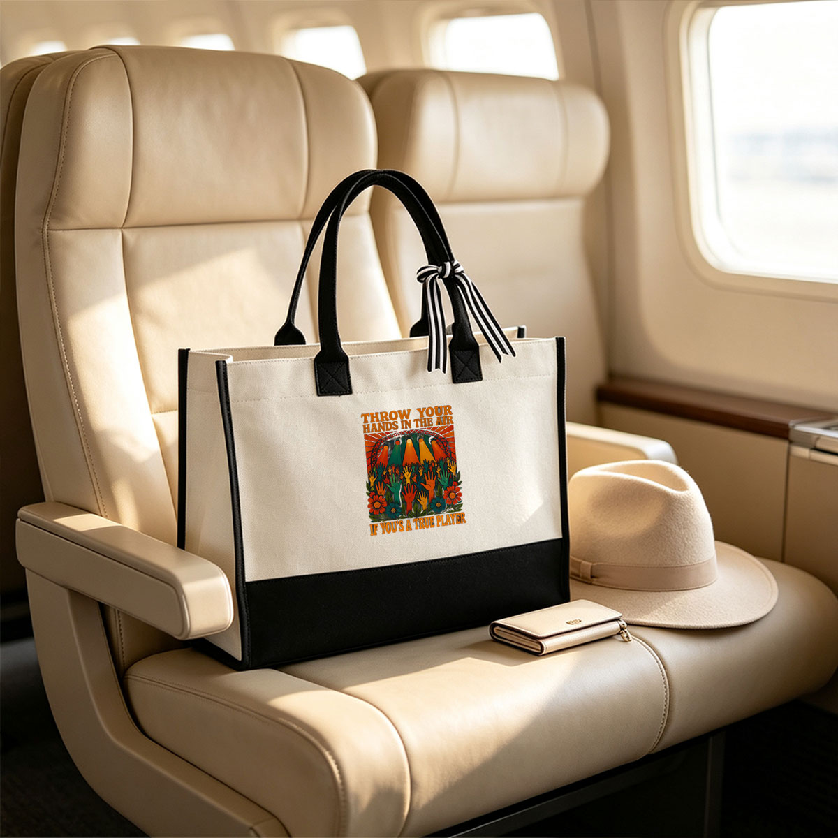 Throw Your Hands in the Air: True Player Celebration - Canvas patchwork gift tote bag