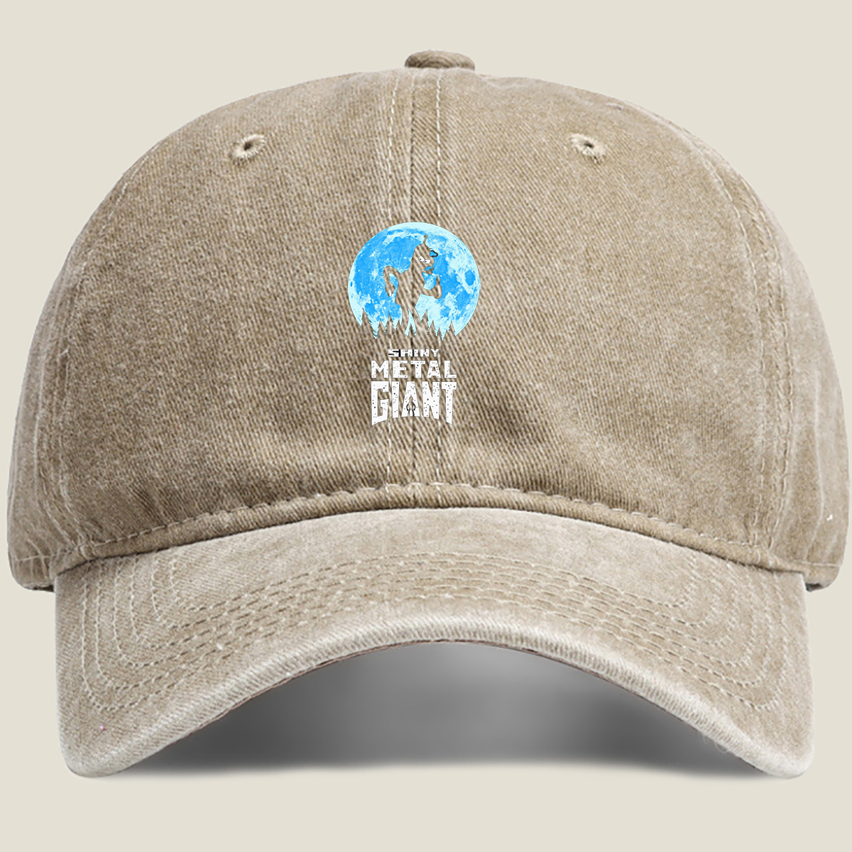 Shiny Metal Giant: The Robot in the Moonlight - Washed Denim - Baseball Cap