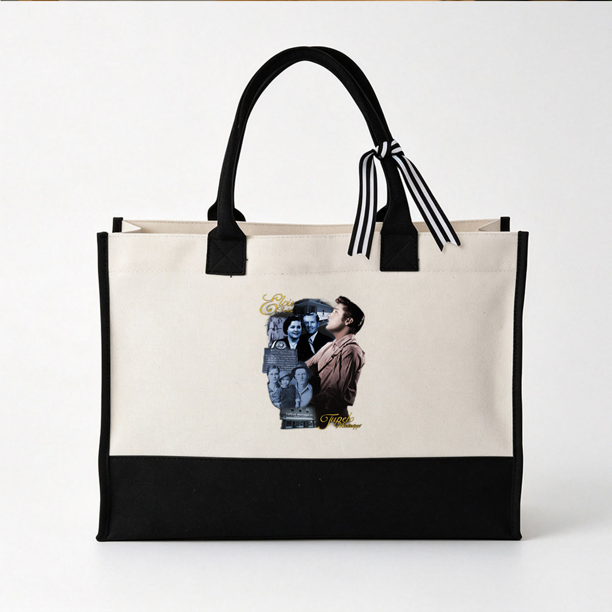 Elvis Presley: Birthplace in Tupelo, Mississippi – Family, Home, and Early Life - Canvas patchwork gift tote bag