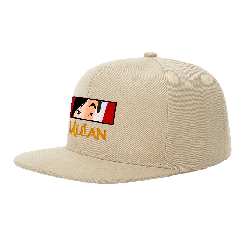 Flat Brim Baseball Cap Mulan Face Graphic Streetwear Underground Skate Style for Basketball Court Skate Park Urban Scene Skaters Rappers Streetwear Enthusiasts