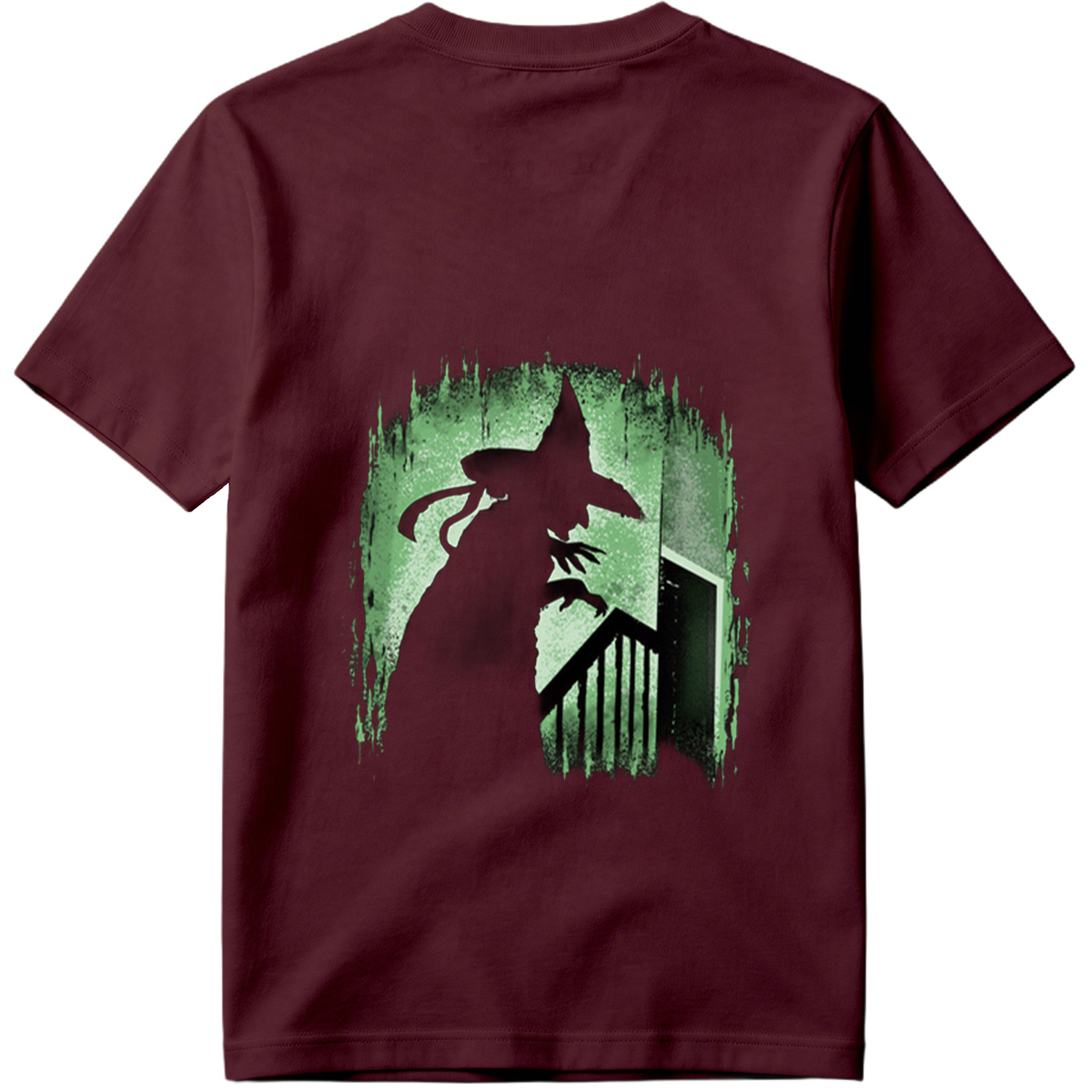 Witch Silhouette in Green Glow - Tee