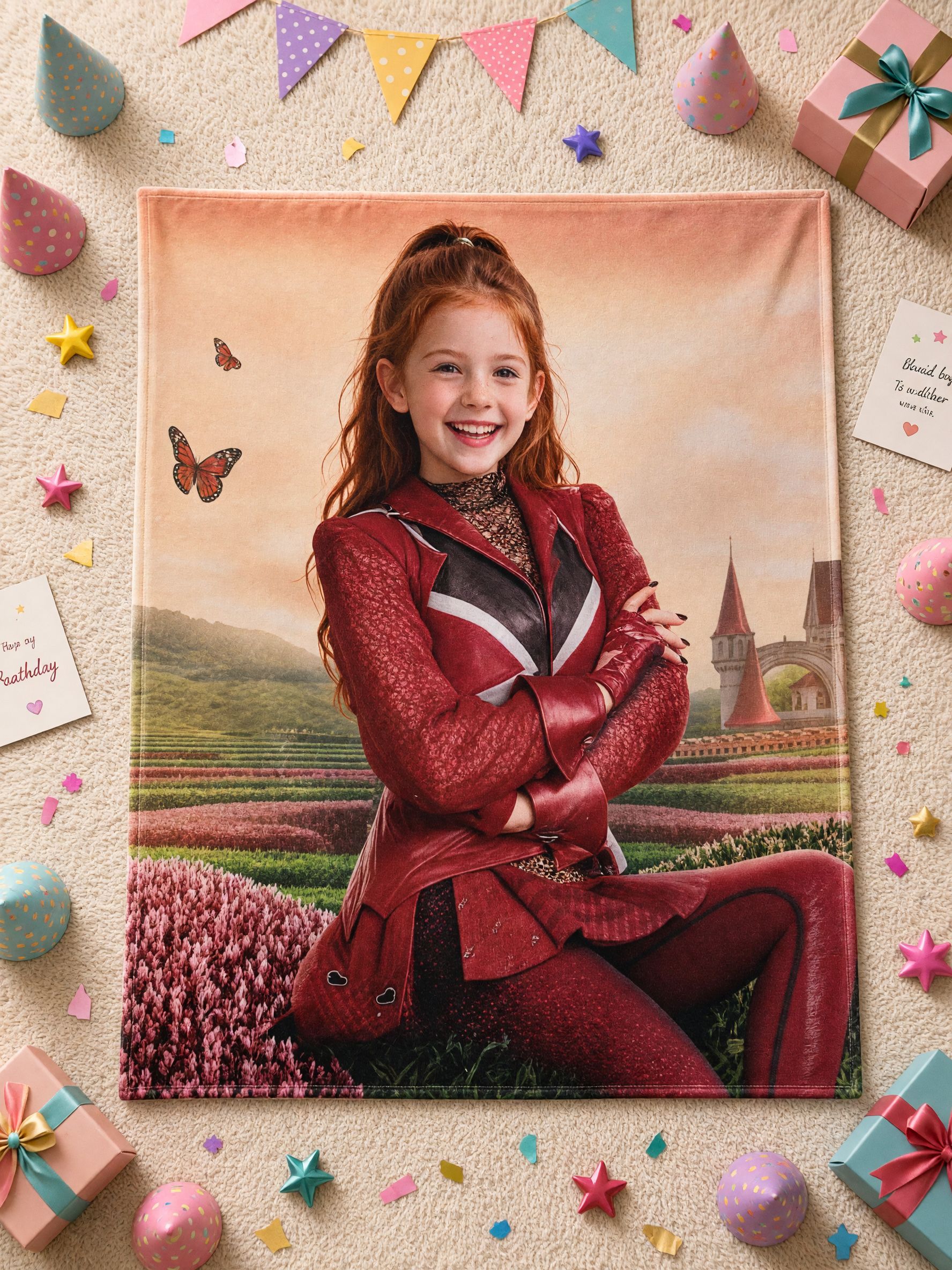 Custom Face Blanket Personalized Photo Flannel Fleece Throw Soft Castle Princess Blanket Ideal Personalized Gift