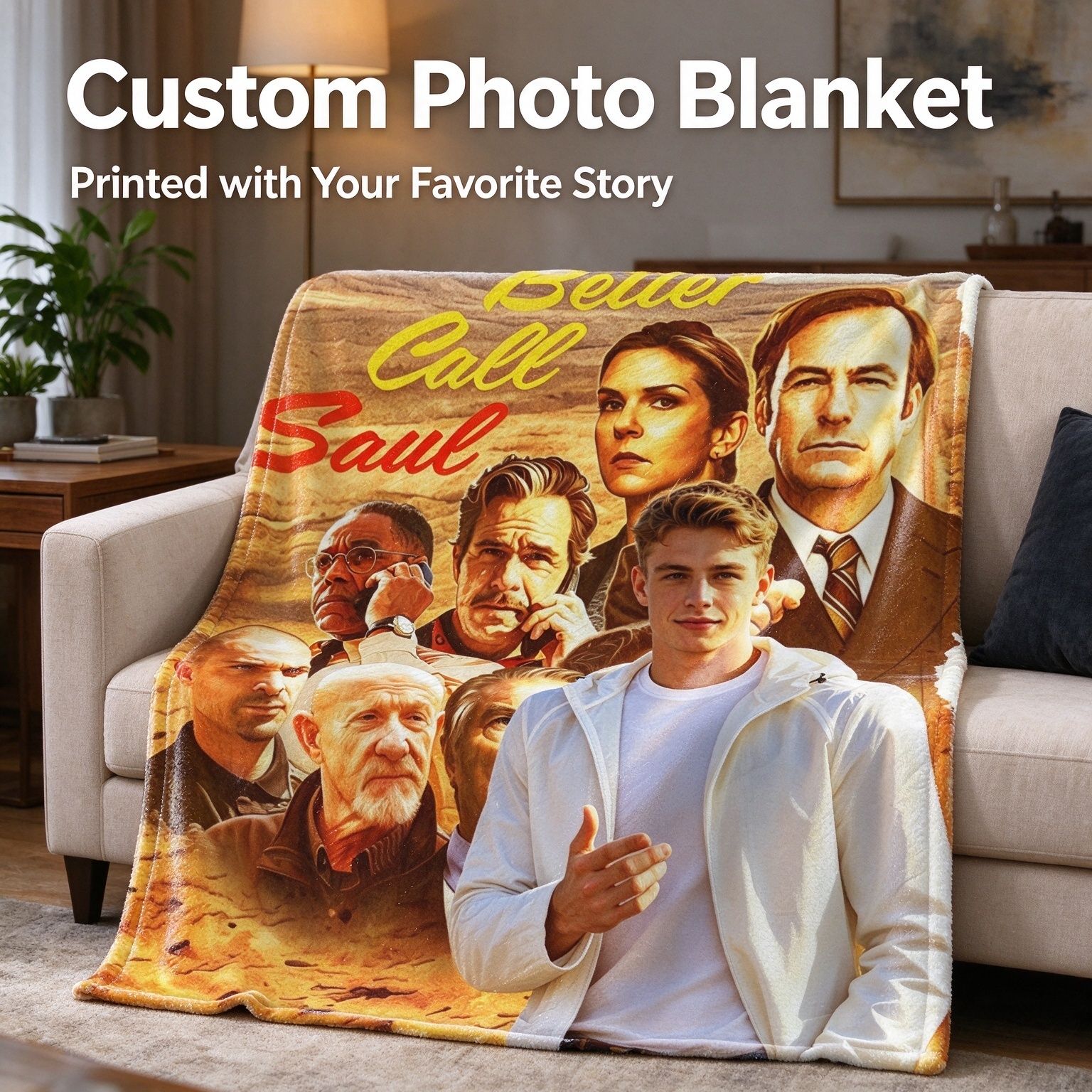 Custom Photo Collage Flannel Throw Blanket Personalized Face Portrait Velvet Fleece Warm Couch Bed Cover Ideal Gift for