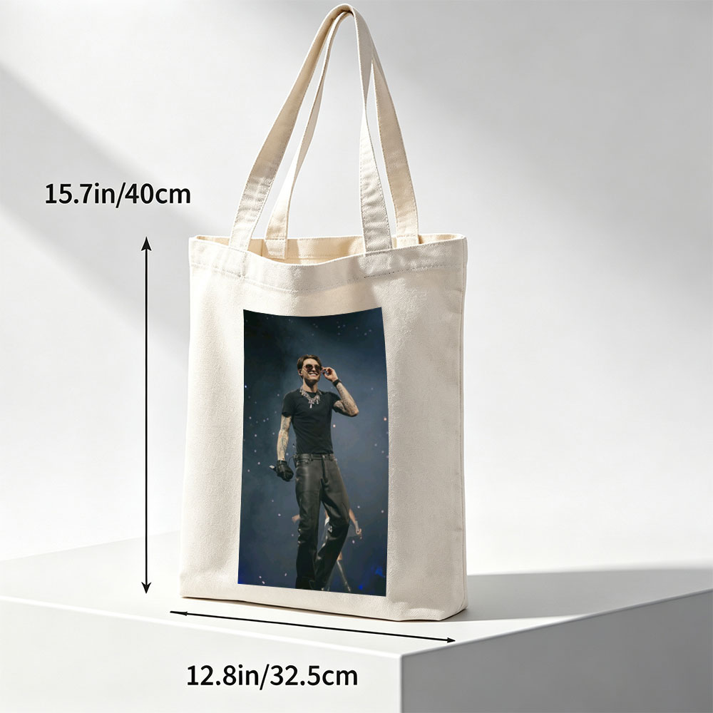 Lauv Live Performance on Stage Wearing Black Outfit and Sunglasses - Canvas tote bags