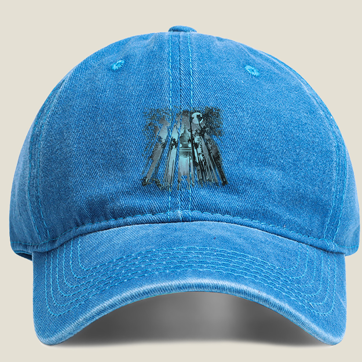 Tales of the Forest: The Child and the Moonlit Tower - Washed Denim - Baseball Cap