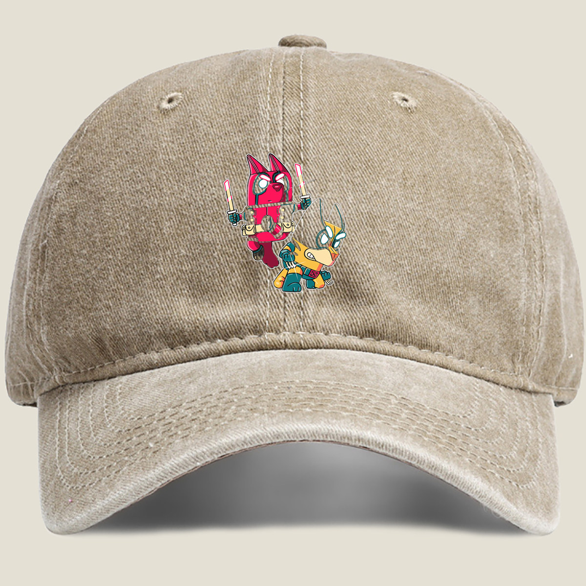Deadpool and Batman: Chibi Heroes Clash - Washed Denim - Baseball Cap
