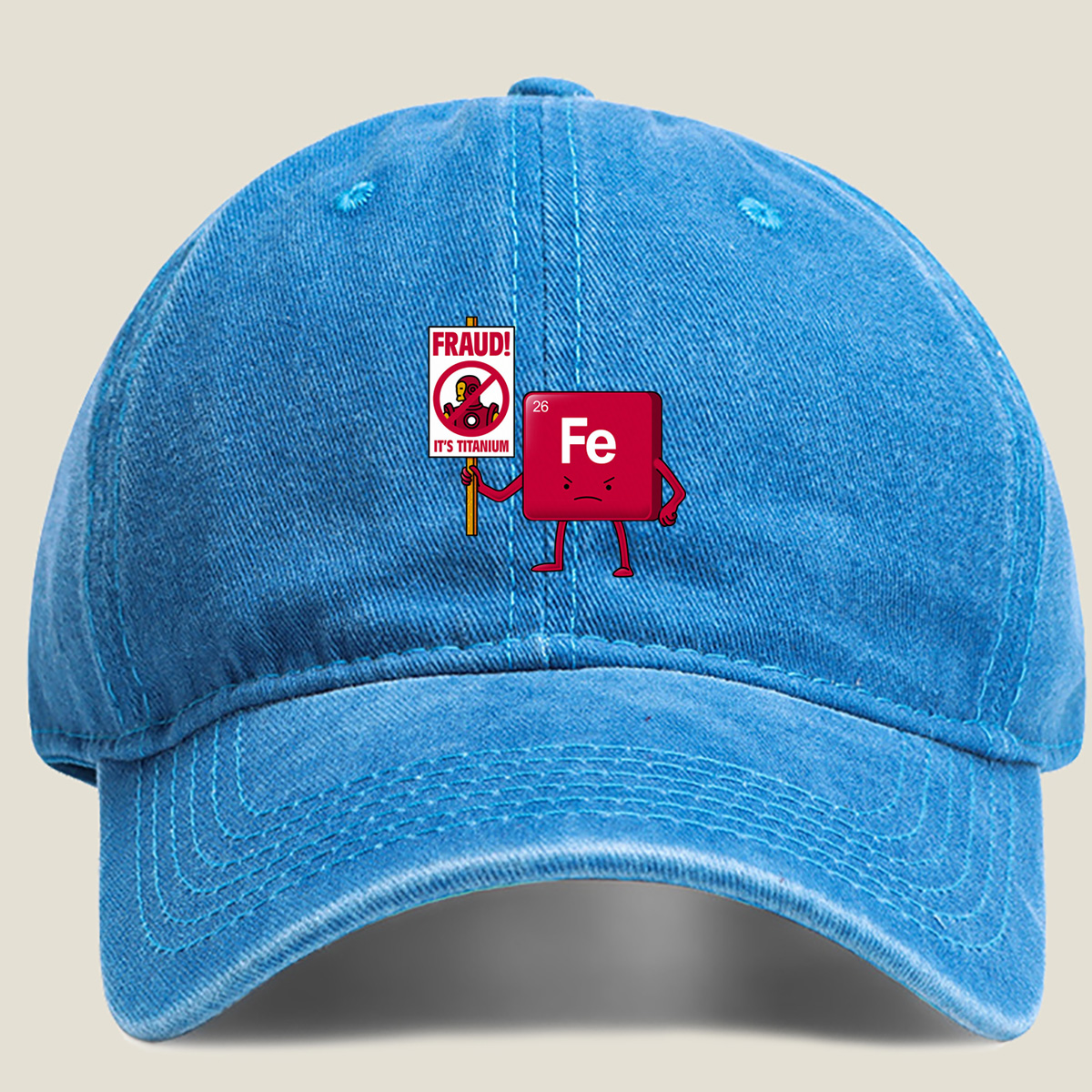 Iron Fe vs. Titanium Fraud - Washed Denim - Baseball Cap