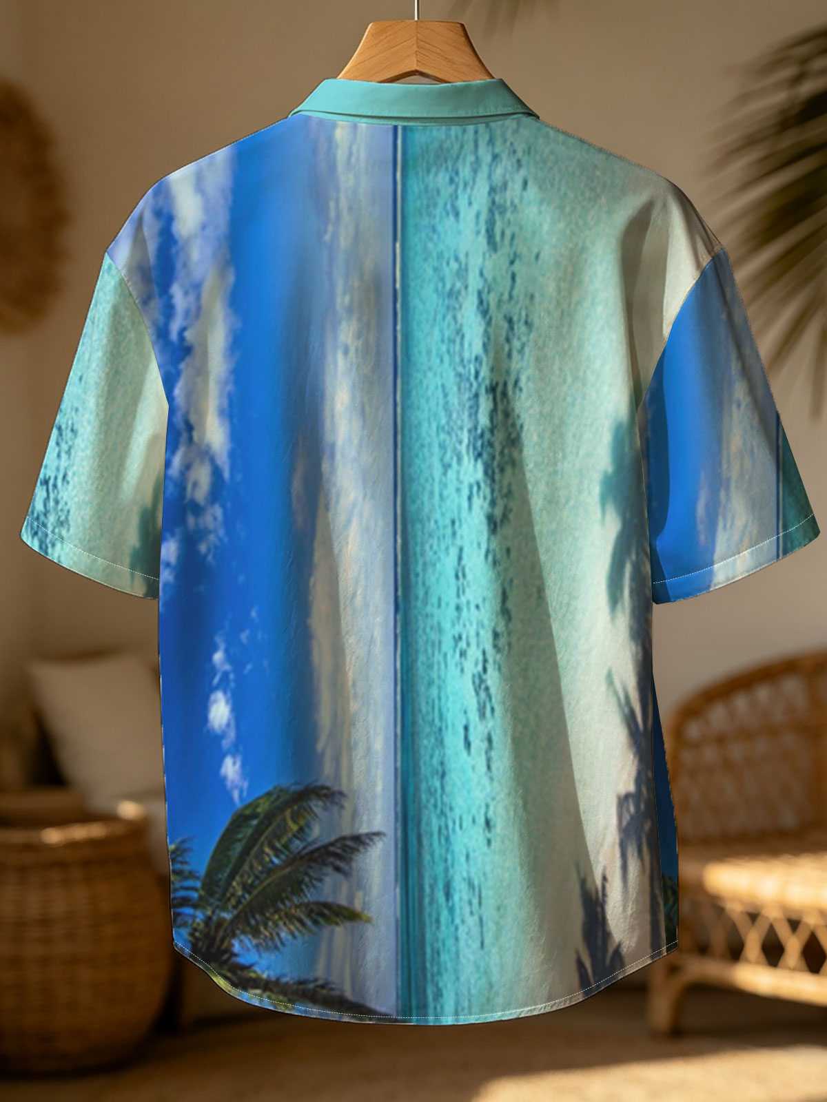 Tropical Beach with Crystal Clear Water and Palm Trees -  Shirt