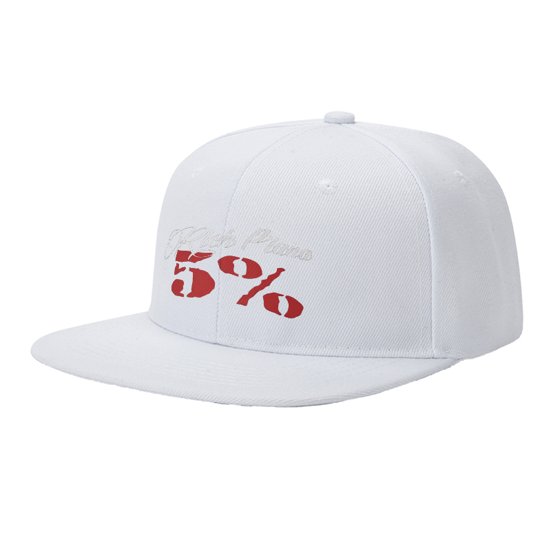 Flat Brim Baseball Cap Rich Piana 5% Logo Print Streetwear Underground Skate Style for Basketball Court Skate Park Urban Athletes and Rap Artists