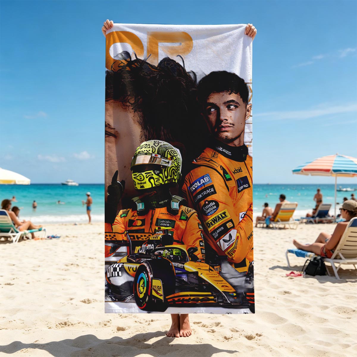 Lando Norris McLaren Formula 1 Racing Driver - Beach towels