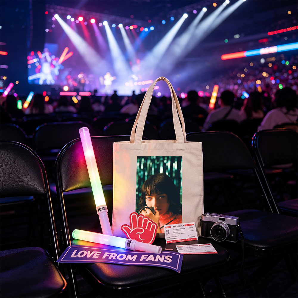 Smallville Actress Allison Mack in a Striking Red Outfit Holding a Microphone Against a Glittering Background - Canvas tote bags