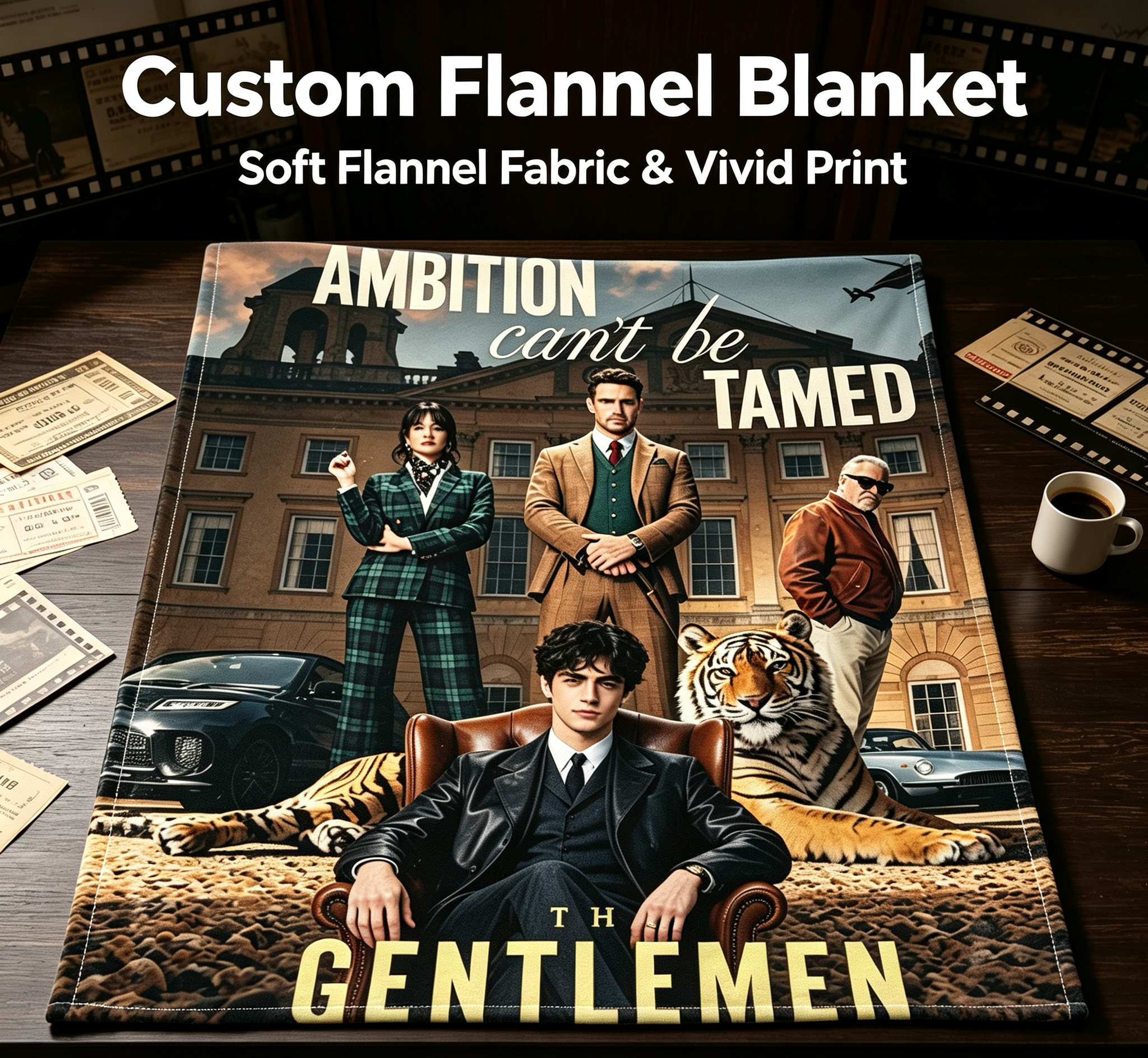 Custom Face Blanket The Gentlemen Season 2 Flannel Blanket Perfect for Fans of Crime Drama TV Series Ideal for Couch Time or as a Unique Gift for Movie Lovers