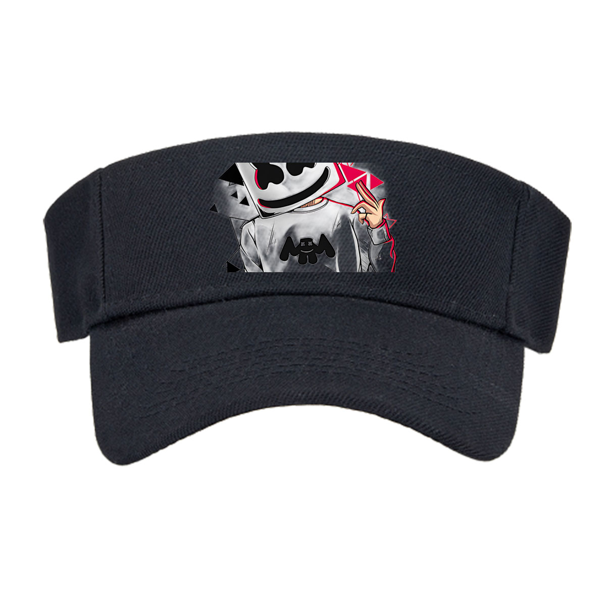 Marshmello DJ Music Artist with Iconic Helmet and Red Triangles -  Visor cap