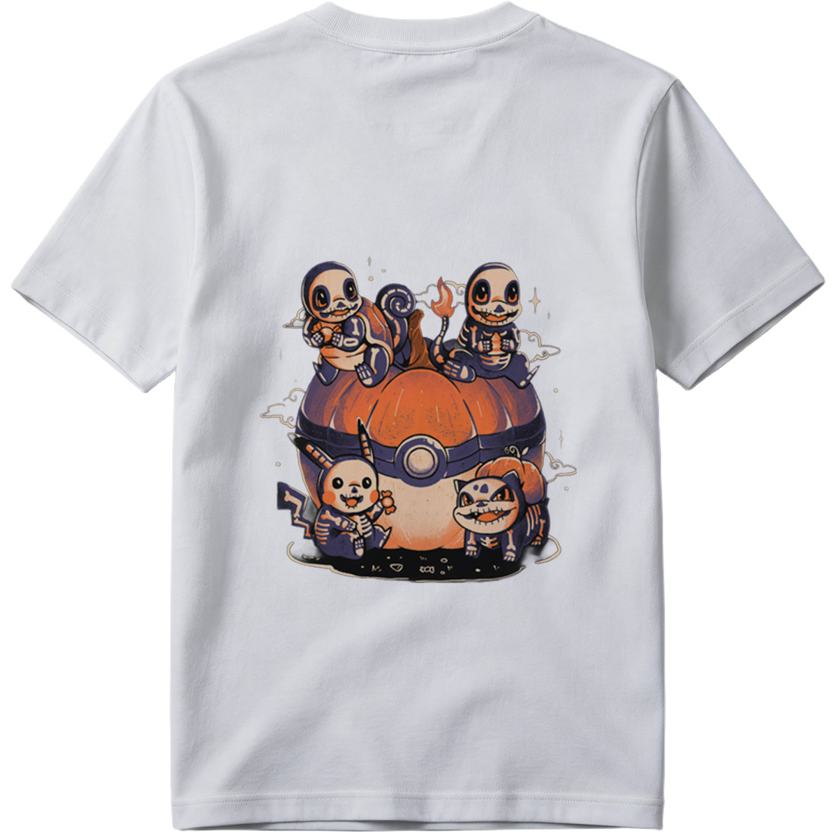 Pokémon: Skeleton Eeveelutions on a Pokéball Pumpkin - Tee