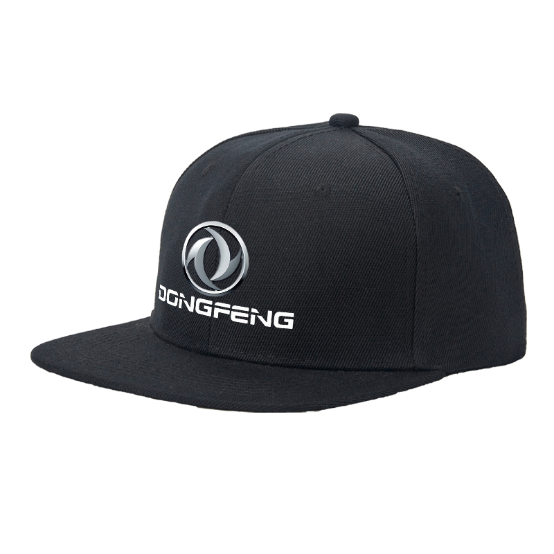 Flat Brim Baseball Cap Dongfeng Logo Print Streetwear Underground Skate Style for Basketball Court Skate Park Urban Lifestyle Skaters Rappers Streetwear Enthusiasts