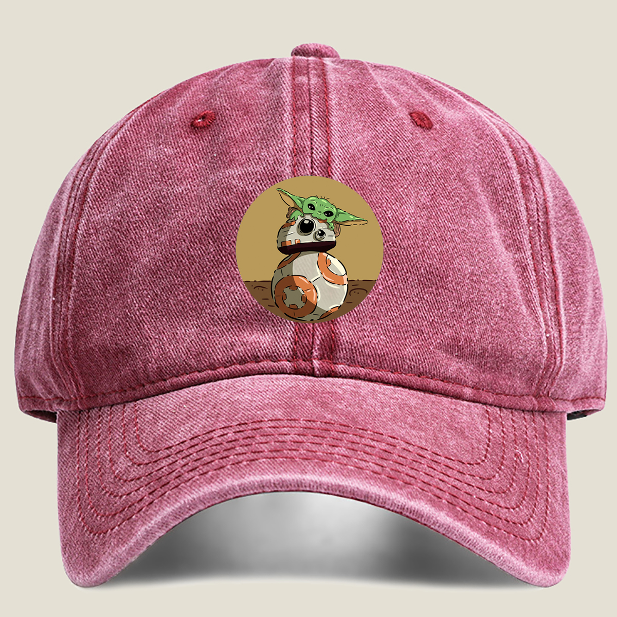Baby Yoda and BB-8 - Washed Denim - Baseball Cap
