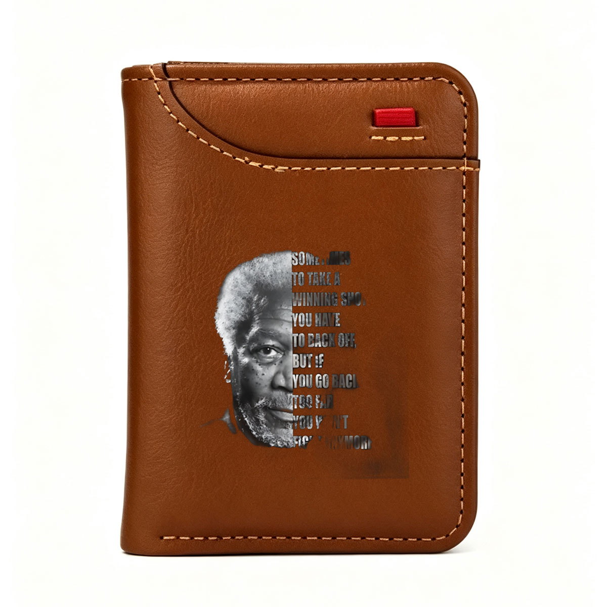 Morgan Freeman Quote on Strategy and Balance - Vertical Style Wallet