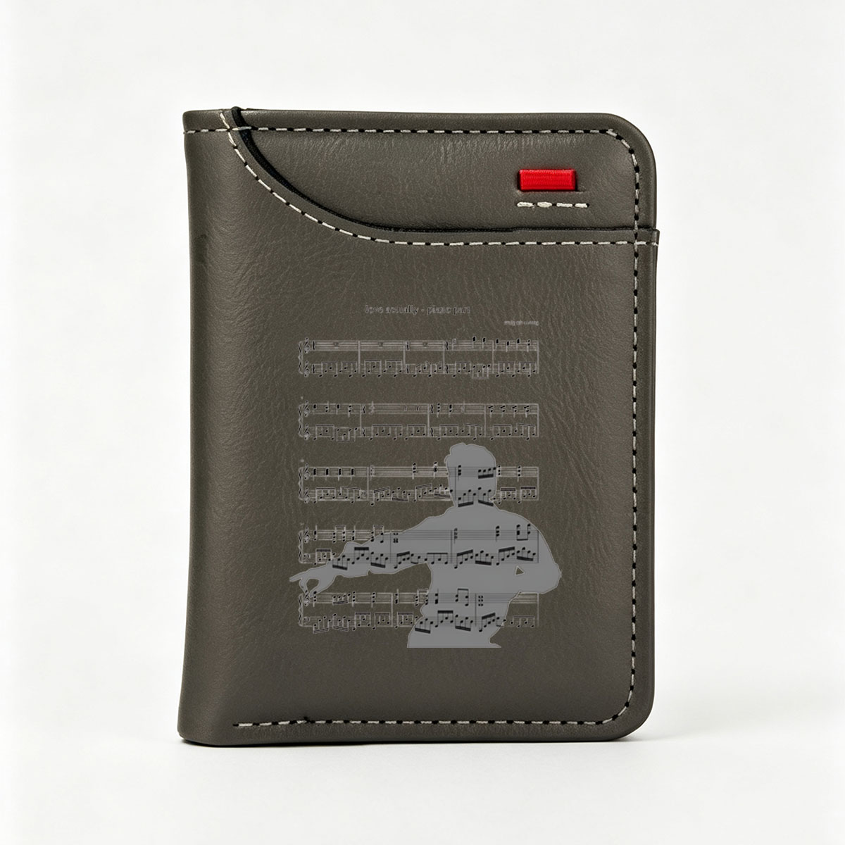 Love Actually - Piano Part with Silhouette of Musician - Vertical Style Wallet