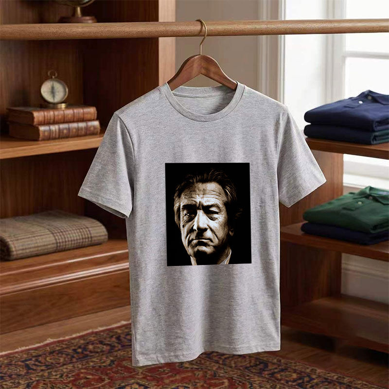 Robert De Niro in a dramatic close-up portrait - Tee