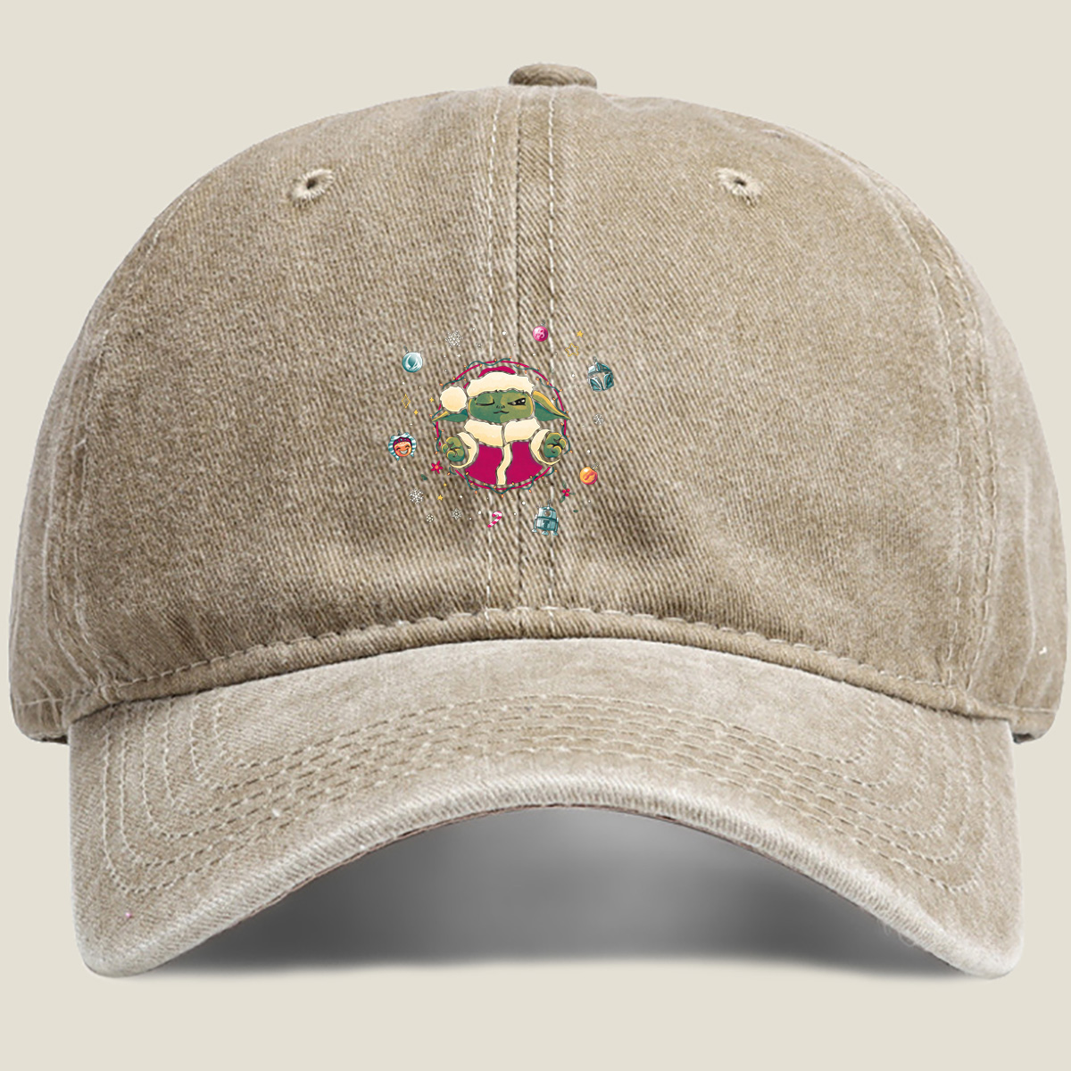 Baby Yoda Christmas Holiday Art - Hat
