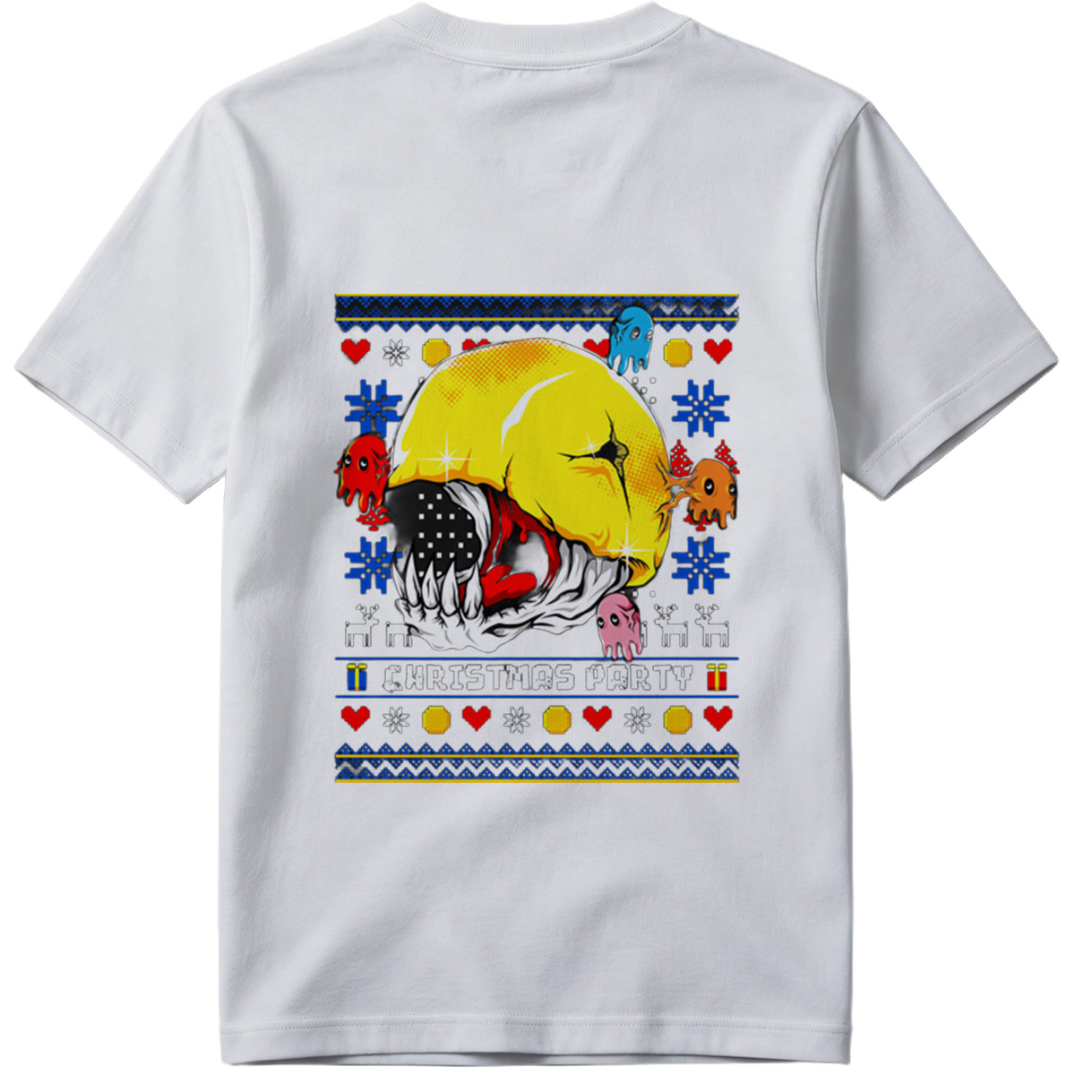 Pac-Man Christmas Party with Ghosts - Tee