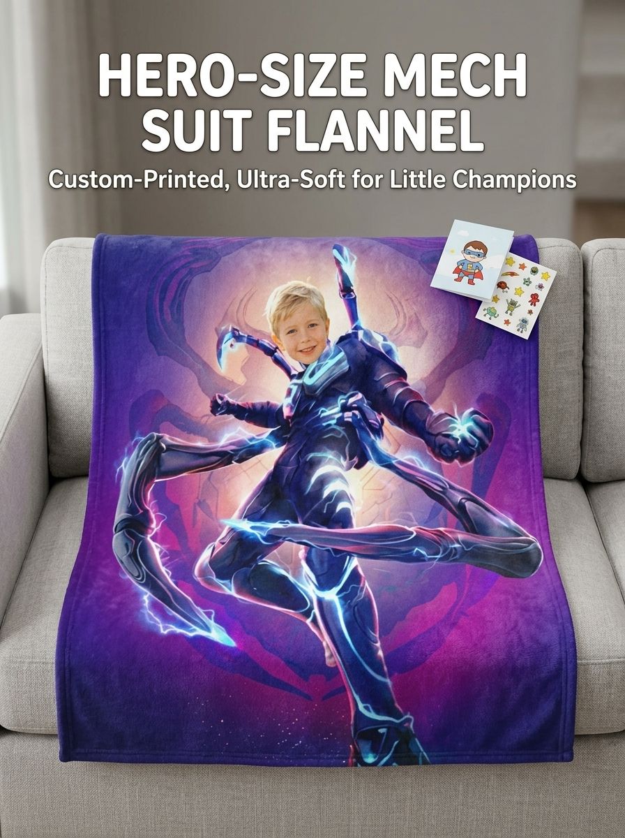 Personalized Custom Face Superhero Flannel Blanket Ultra Soft Cozy Throw for Kids and Adults Unique Photo Gift