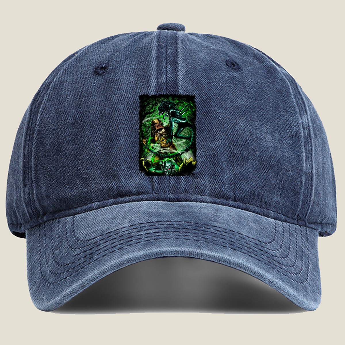 Aliens vs Predator: Xenomorph vs Predator Battle - Washed Denim - Baseball Cap