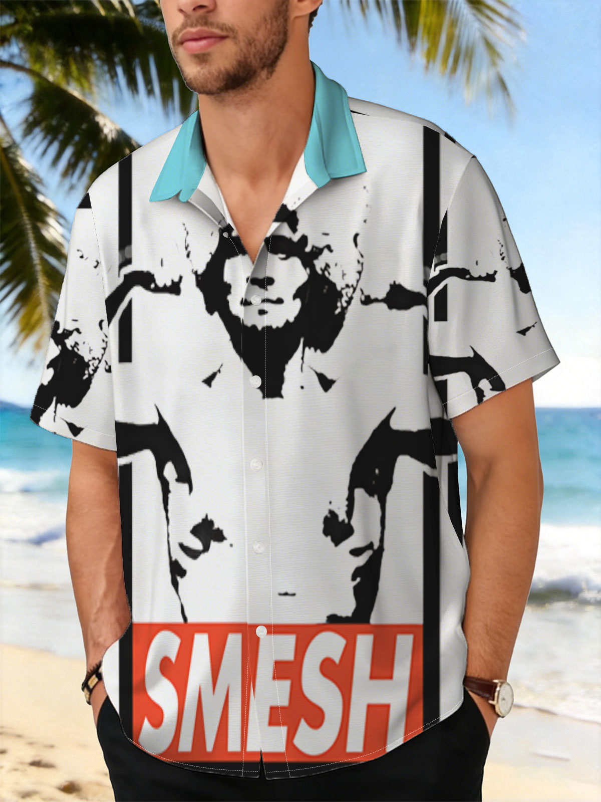 Smosh: Muscular Man Flexing with Bold 