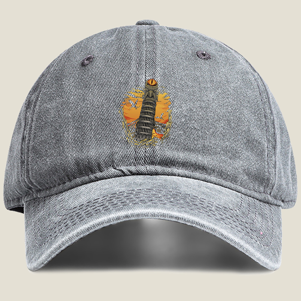 Lord of the Rings: Eye of Sauron Tower - Washed Denim - Baseball Cap