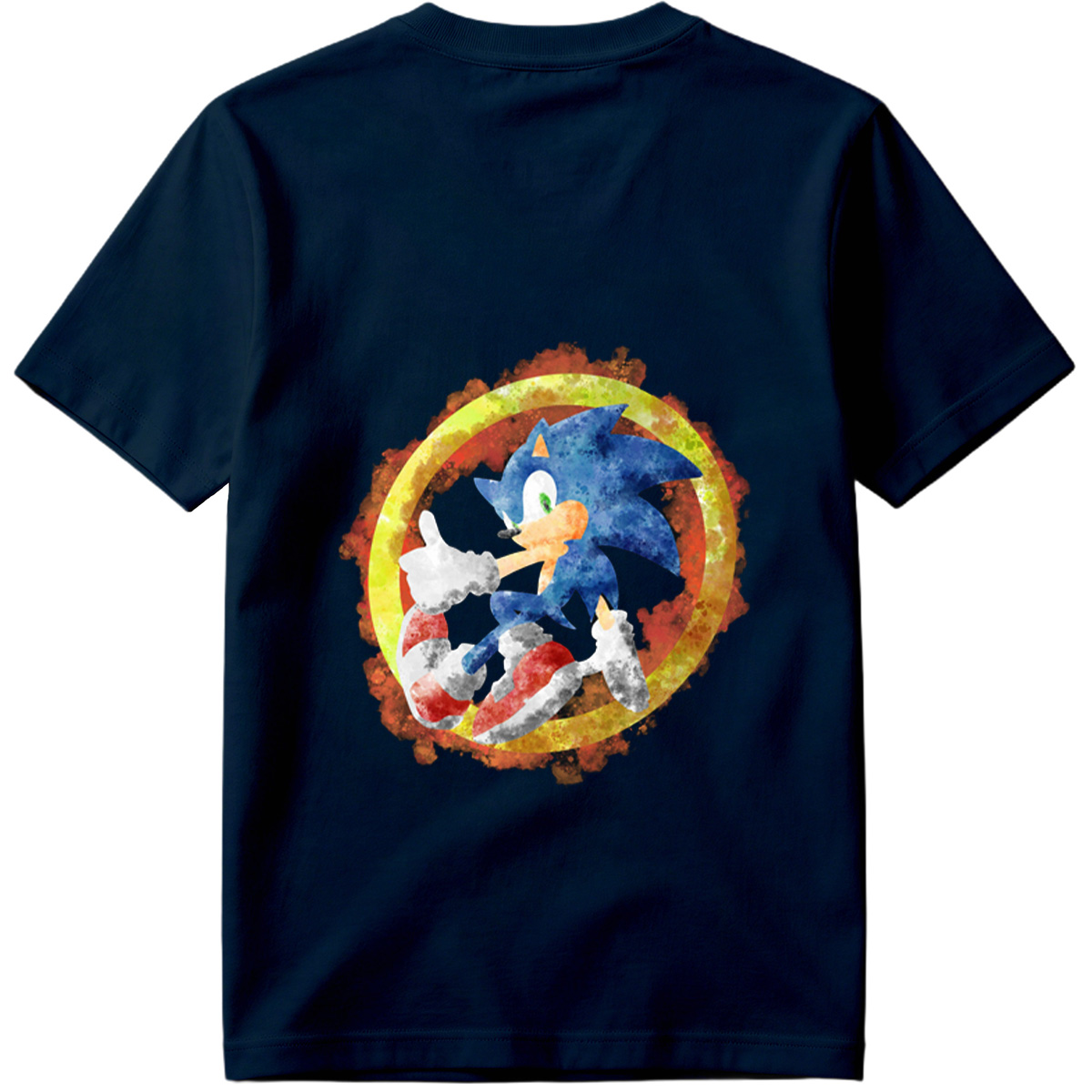 Sonic the Hedgehog in Watercolor Style - Tee