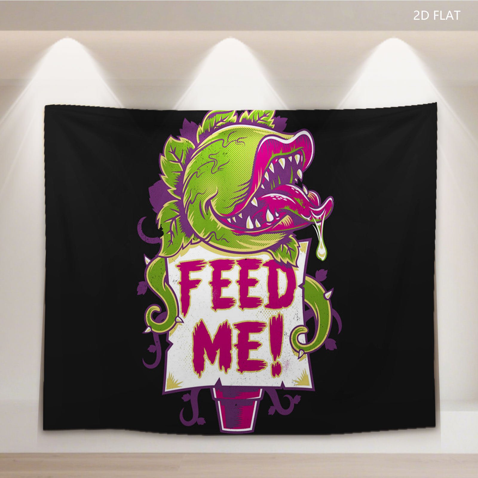 Feed Me! Carnivorous Plant T-Shirt Design - Tapestry