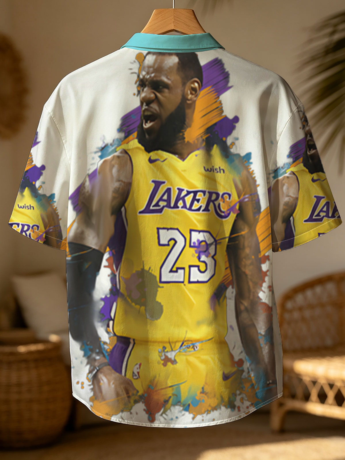 LeBron James in Lakers Jersey, Number 23, Dynamic Artwork -  Shirt