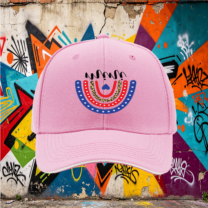 Unisex Classic Sandwich Hat with Patriotic Rainbow Leopard Print Design | Casual Outdoor Sun Protection Cap for Adults and Teens | Perfect for Beach, Travel, and Daily Wear