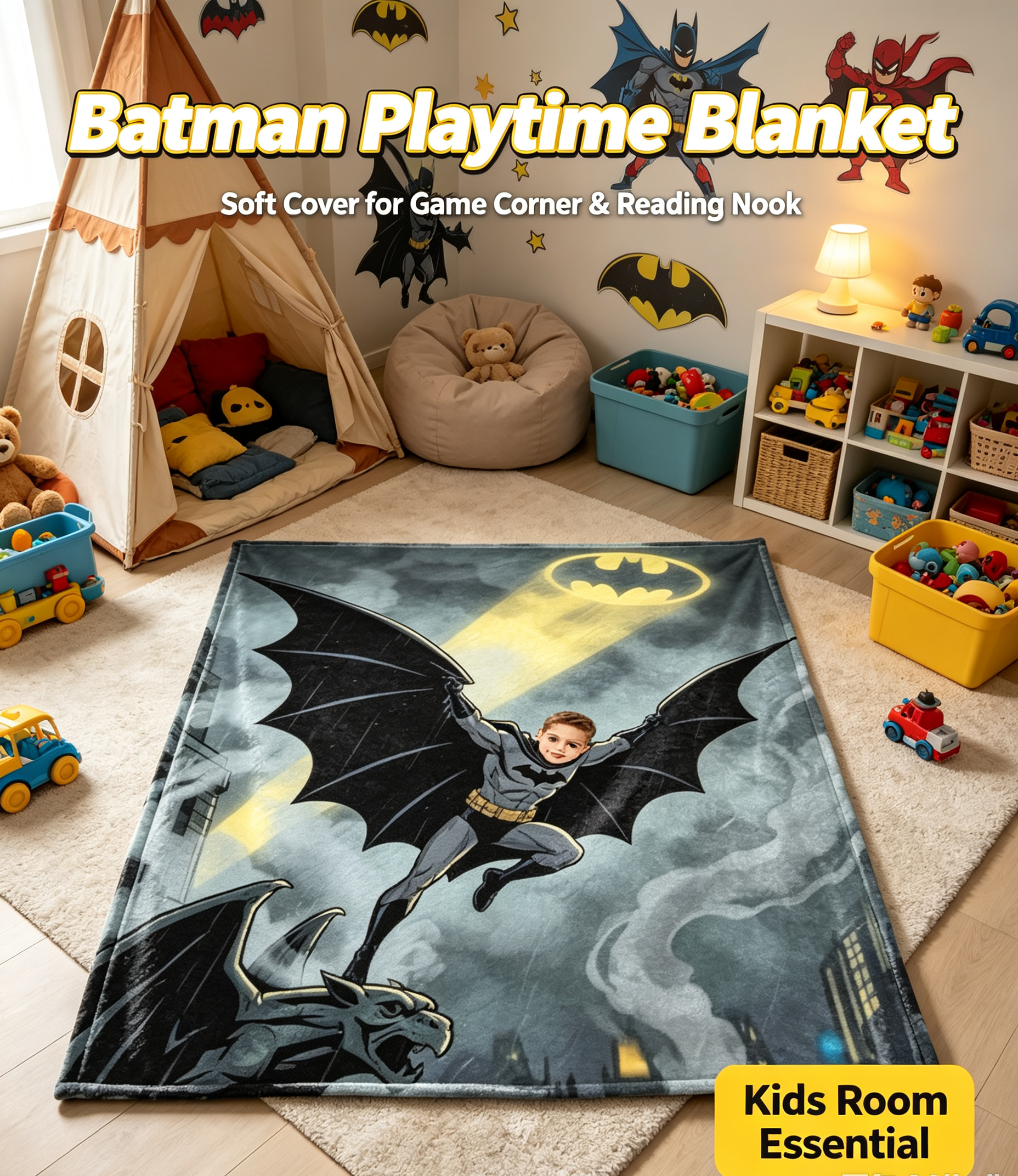 Personalized Batman Blanket | Custom Photo Gift for Boys