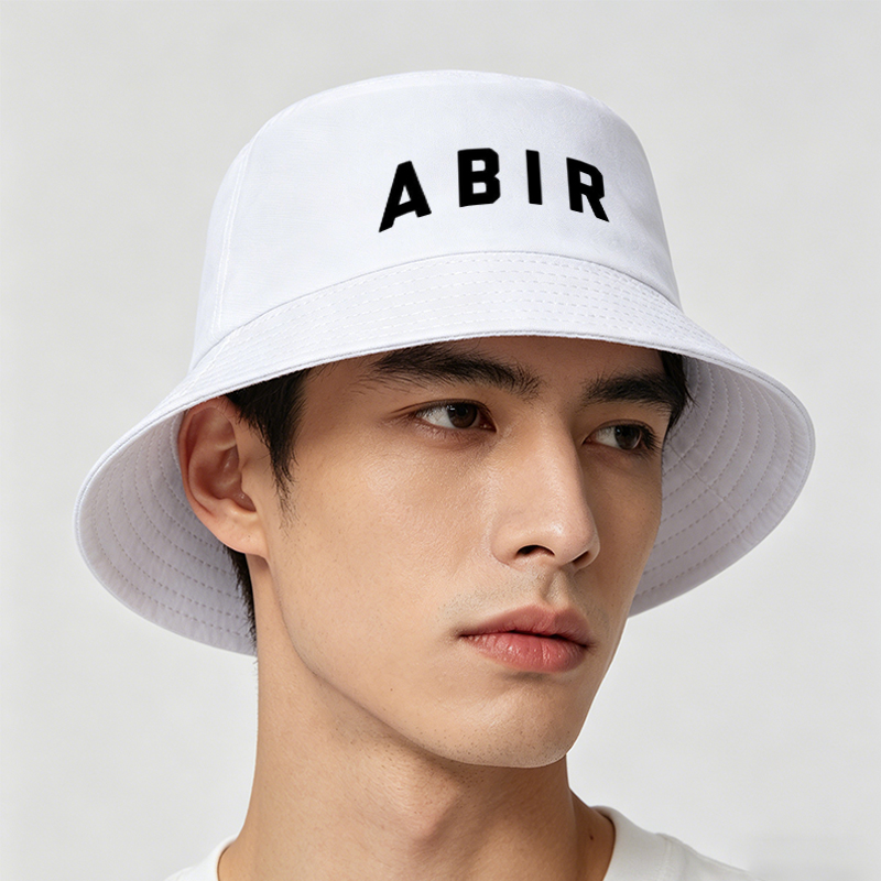 Unisex Fisherman Hat with ABCR Logo Print - Classic Cotton Bucket Hat for Outdoor Activities, Travel, and Casual Wear - Suitable for Men and Women Seeking Stylish Sun Protection