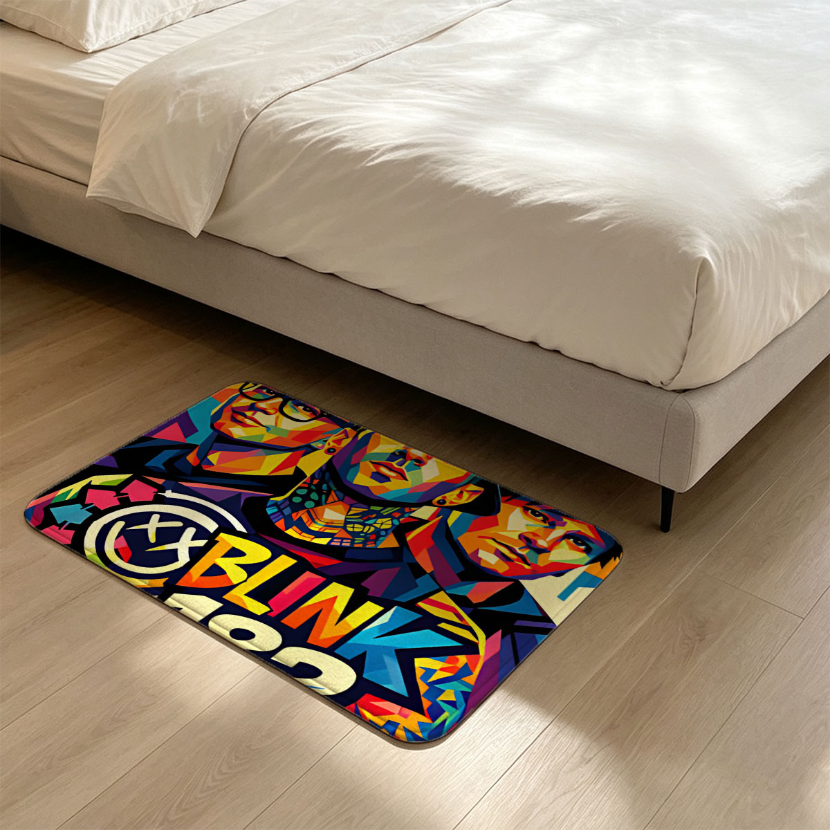 Blink-182 Band Members in Vibrant Pop Art Style - Flannel floor mat