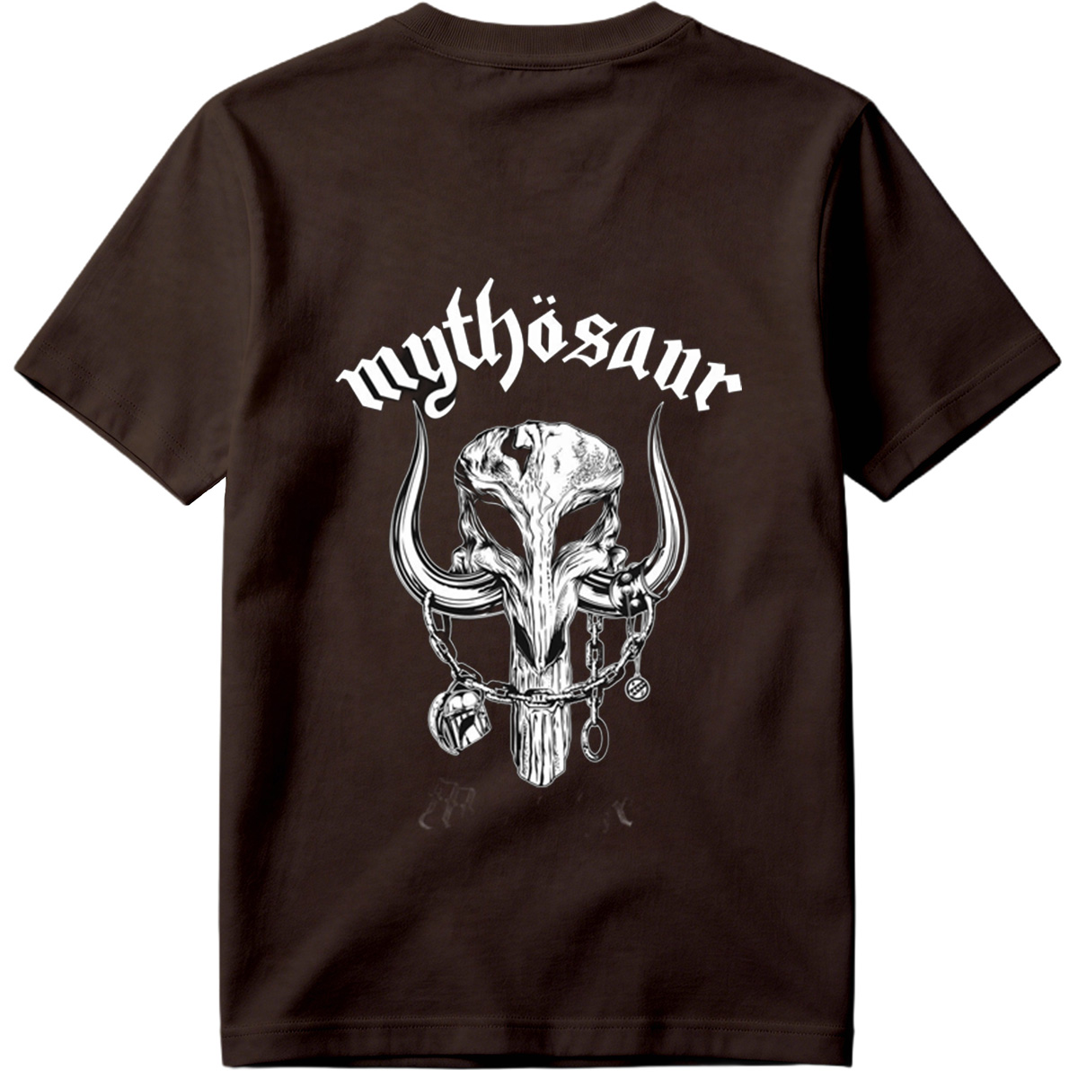 Mythosaur Skull with Chains and Helmets - Tee