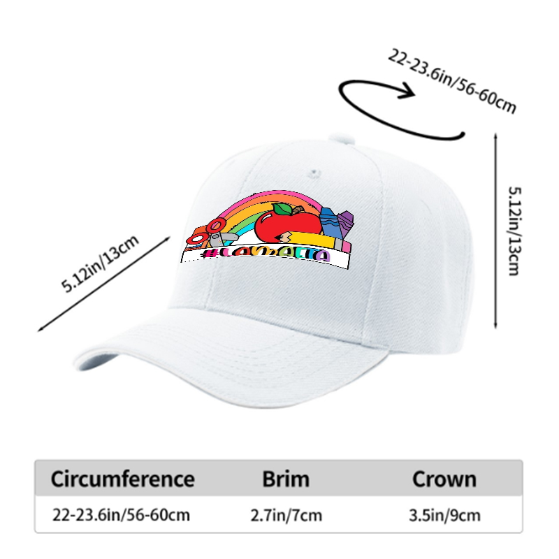 Unisex Classic Sandwich Hat with Rainbow Apple Art Print #LAMAAETA - Perfect for School Events, Art Classes, and Creative Outings - Ideal for Students, Teachers, and Art Enthusiasts