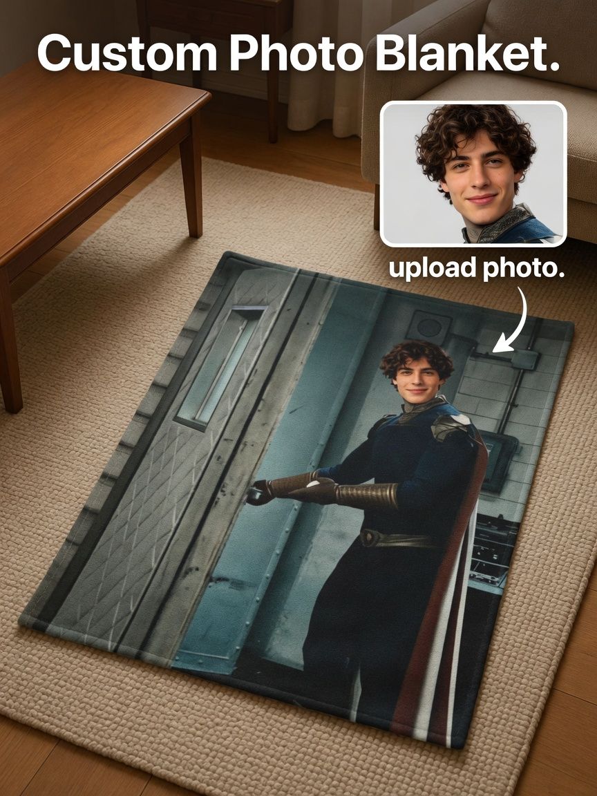 Custom Photo Flannel Blanket Personalized Portrait Print Ultra Soft Anti-Pilling Fleece Throw Bed Sofa Gift