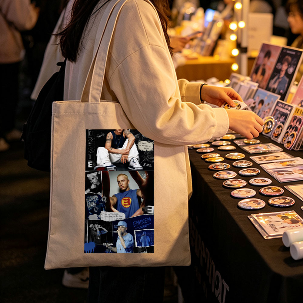 Eminem Collage - Iconic Moments and Quotes from the Rap Legend - Canvas tote bags