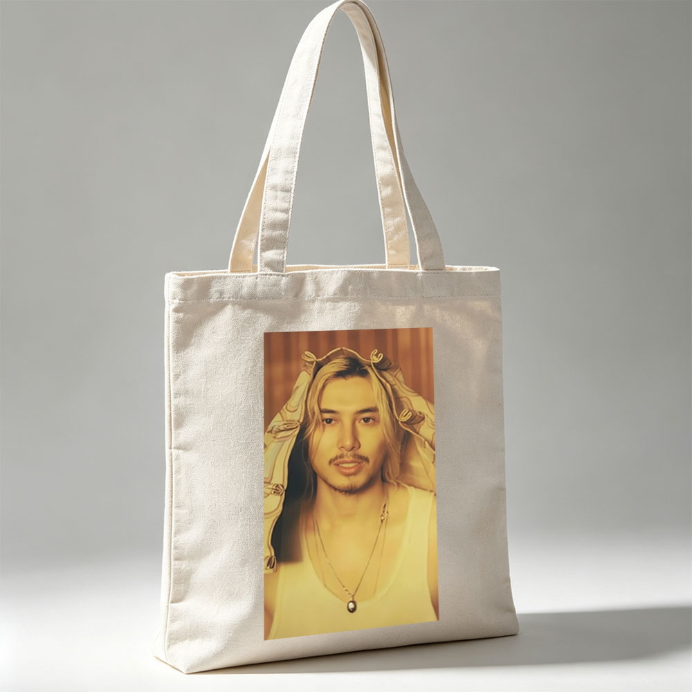 BTS Jungkook in a Dramatic Portrait with Golden Hair and Elegant Jewelry - Canvas tote bags