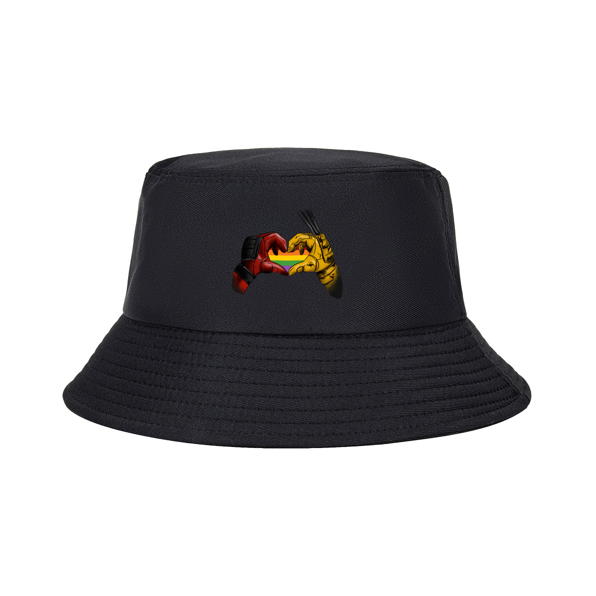 Deadpool and Wolverine Form a Rainbow Heart - Fisherman's Hat