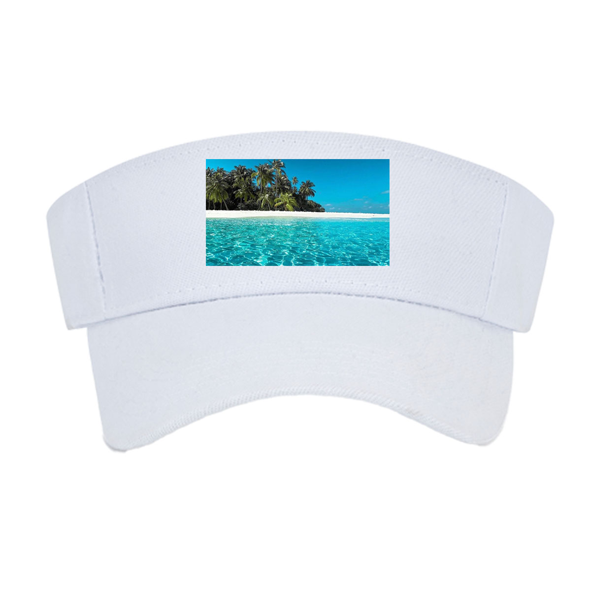 Crystal Clear Waters and Palm Trees on a Tropical Beach -  Visor cap