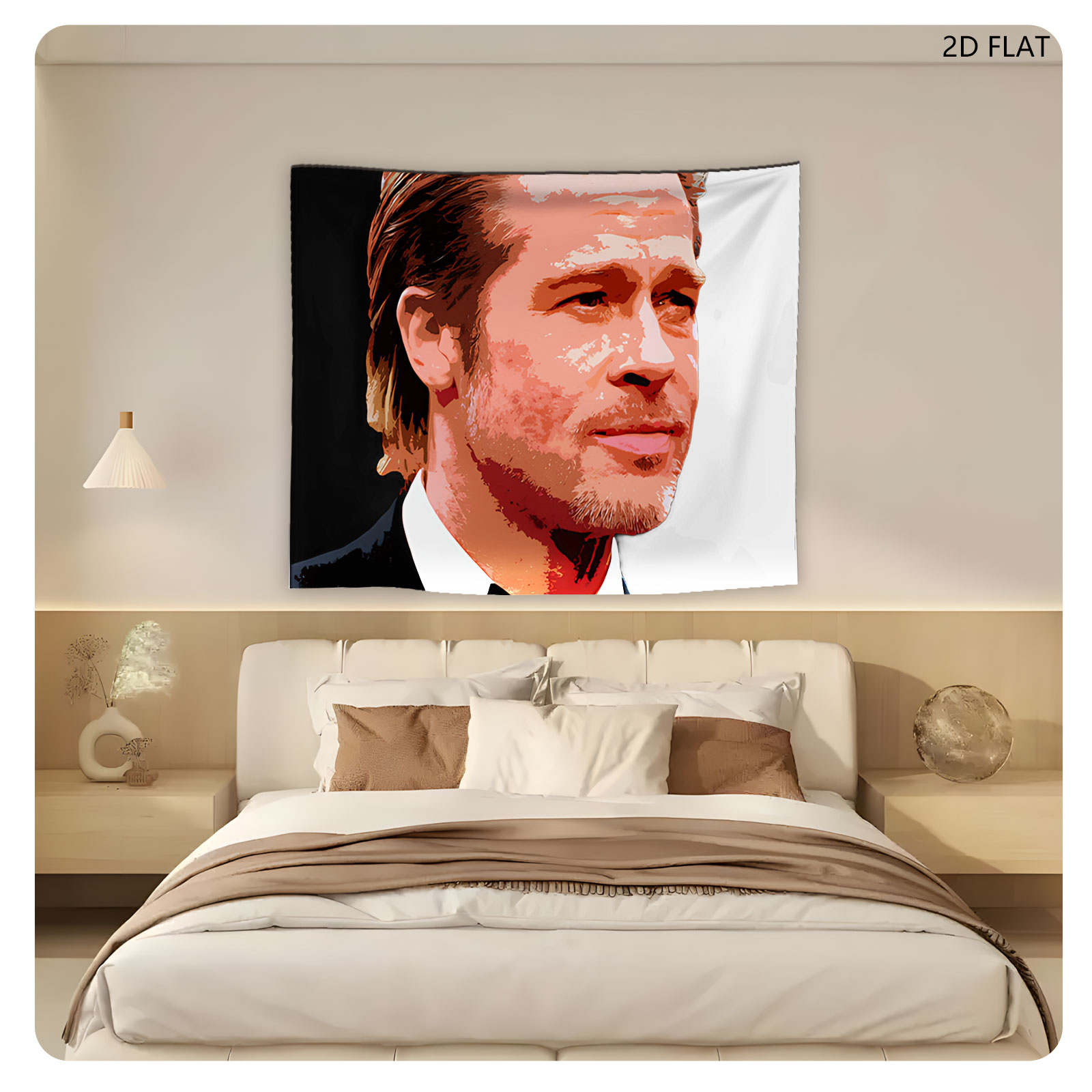 Brad Pitt in a Tuxedo Portrait - Tapestry