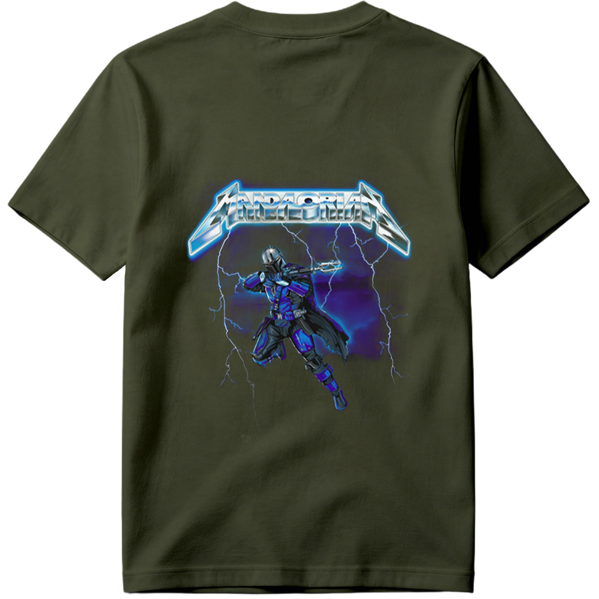 Mandalorian: The Armored Warrior in Stormy Skies - Tee
